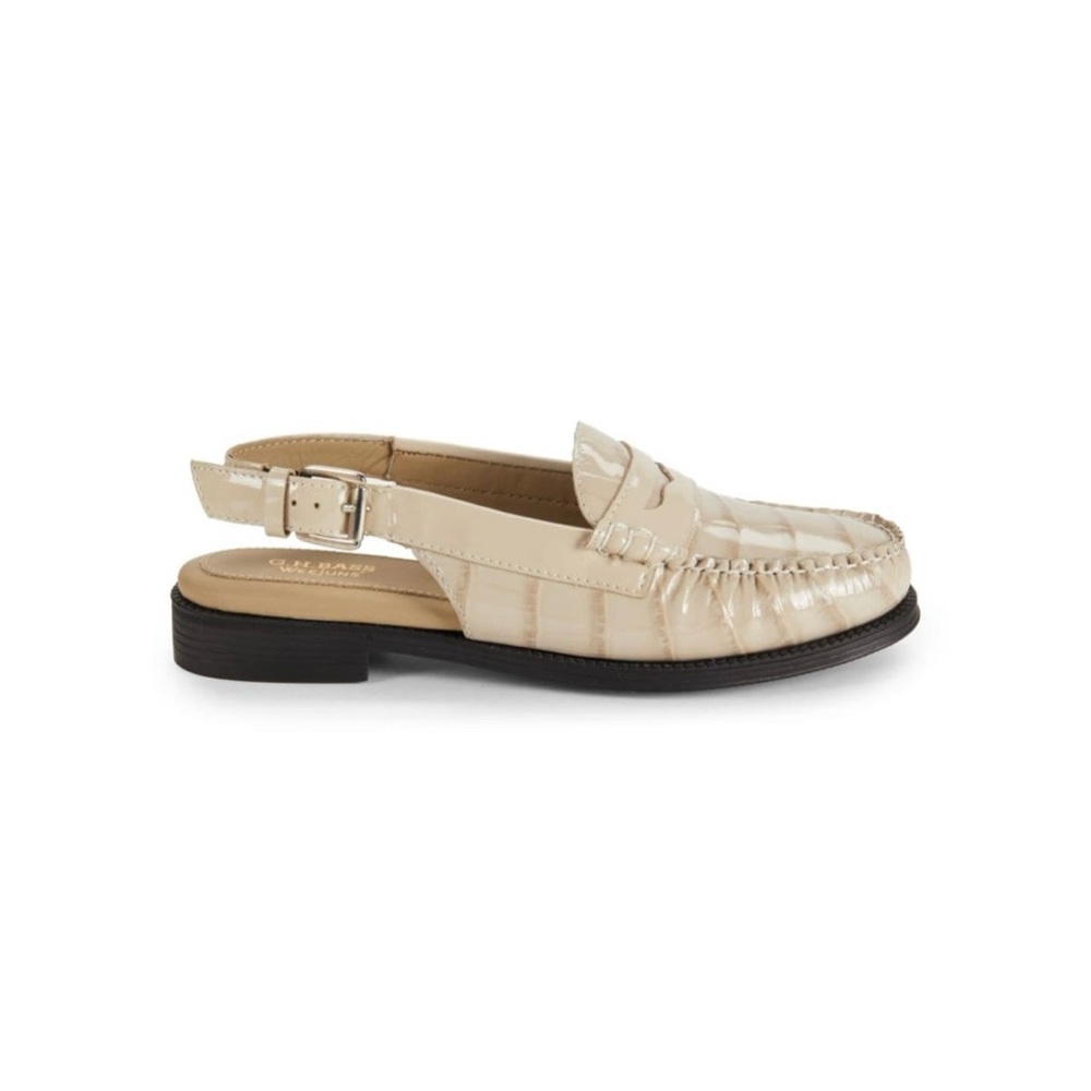 G H Bass Whitney Patent leather sling back penny loafer size 7.5. NWT